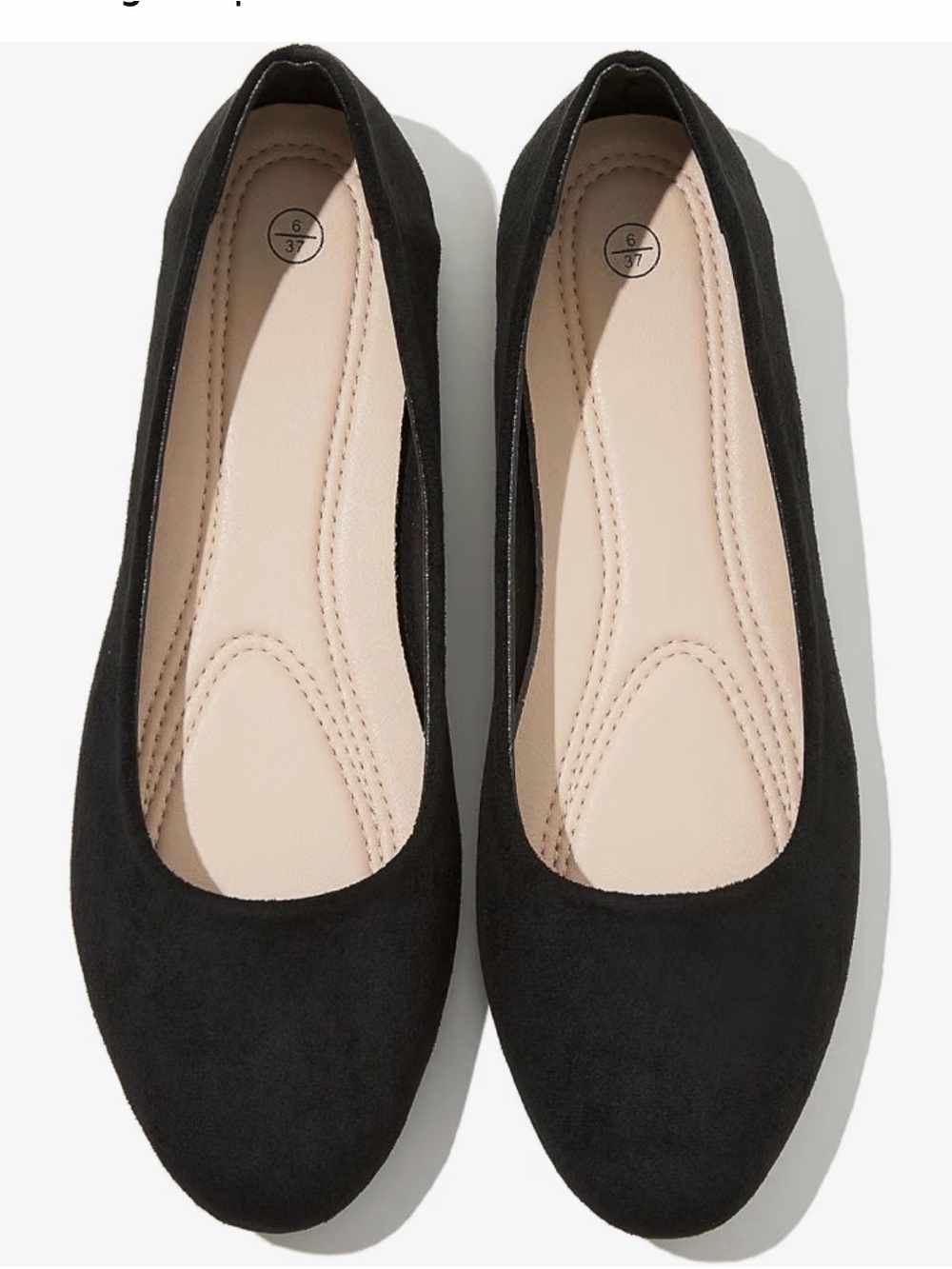 Classic Black Women's Ballet Flats with Cushioned Insole